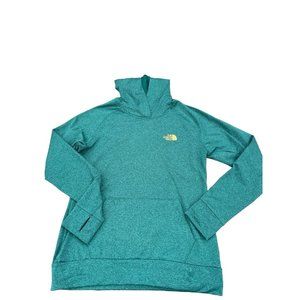 THE NORTH FACE Hoodie Sweatshirt Kangaroo Medium Green Gold Lightweight Shirt